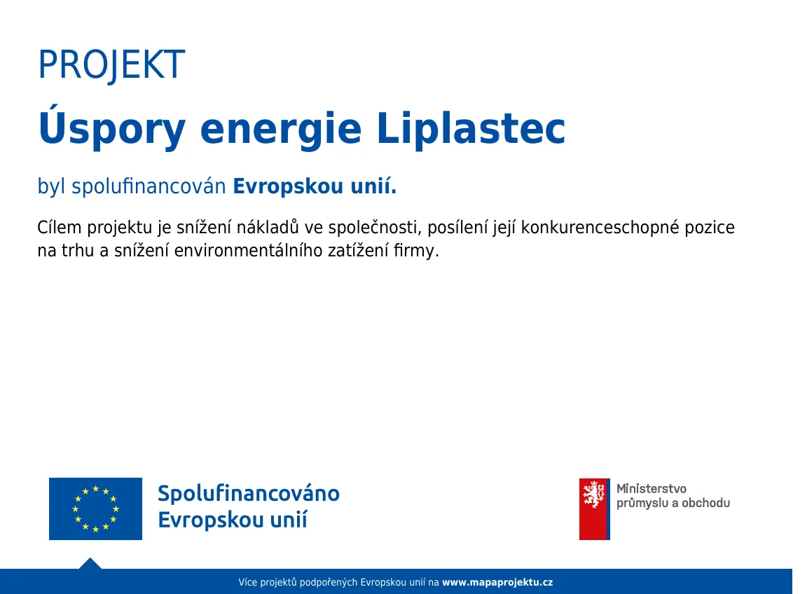 &Uacute;spory energie LIPLASTEC